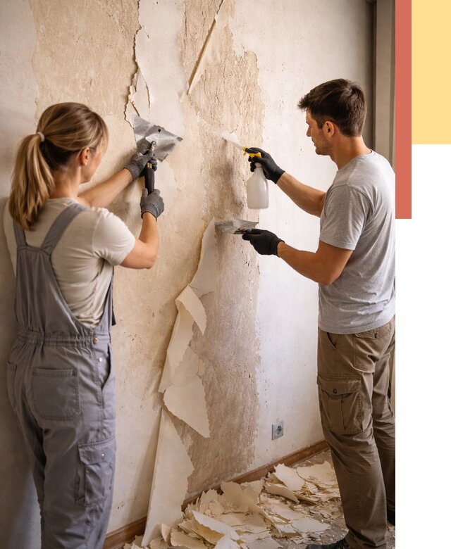 Снятие старых обоев в Стерлитамаке от 5407 руб. под ключ недорого | ОТДЕЛОЧНИК-Стм