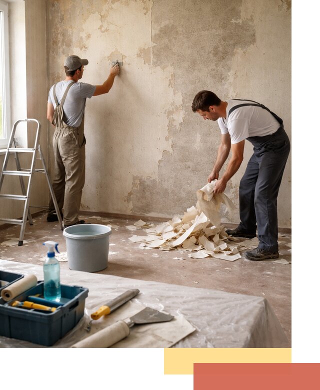 Снятие старых обоев в Стерлитамаке быстро и качественно