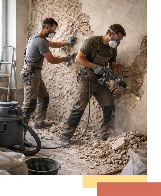 Демонтаж штукатурки со стен в Стерлитамаке быстро и аккуратно