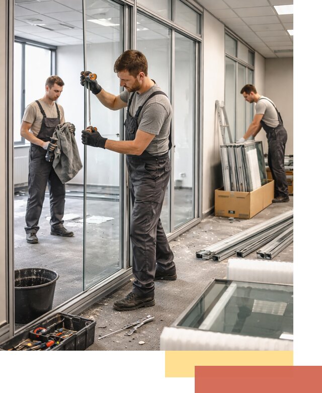 Демонтаж стеклянных перегородок в Стерлитамаке быстро и безопасно