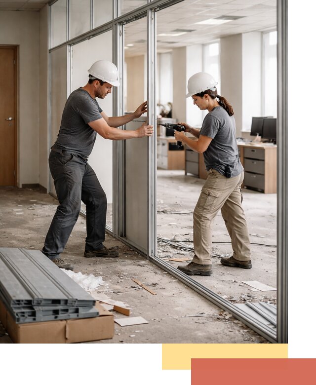 Демонтаж алюминиевых перегородок в Стерлитамаке быстро и аккуратно