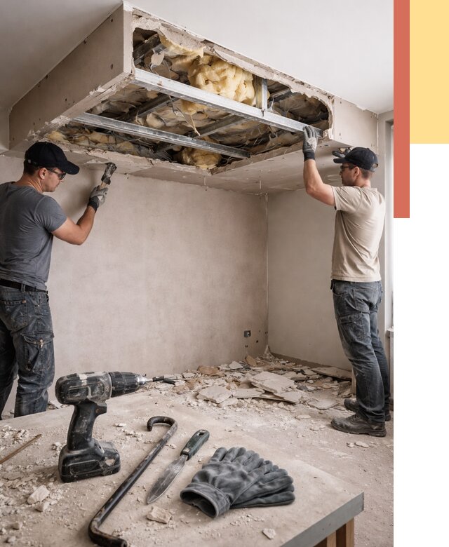 Демонтаж короба из гипсокартона в Стерлитамаке от 1565 руб. — быстро и недорого | ОТДЕЛОЧНИК-Стм