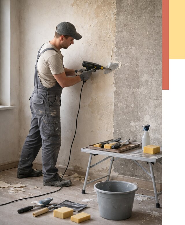 Очистка стен от клея в Стерлитамаке от 1905 руб. — снятие и удаление клея со стен | ОТДЕЛОЧНИК-Стм