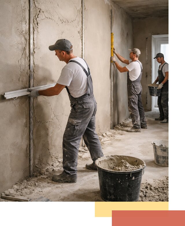 Штукатурка стен по маякам в Стерлитамаке — точная и ровная поверхность