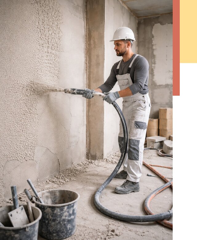 Машинная штукатурка стен в Стерлитамаке под ключ от 6694 руб./м2 | ОТДЕЛОЧНИК-Стм