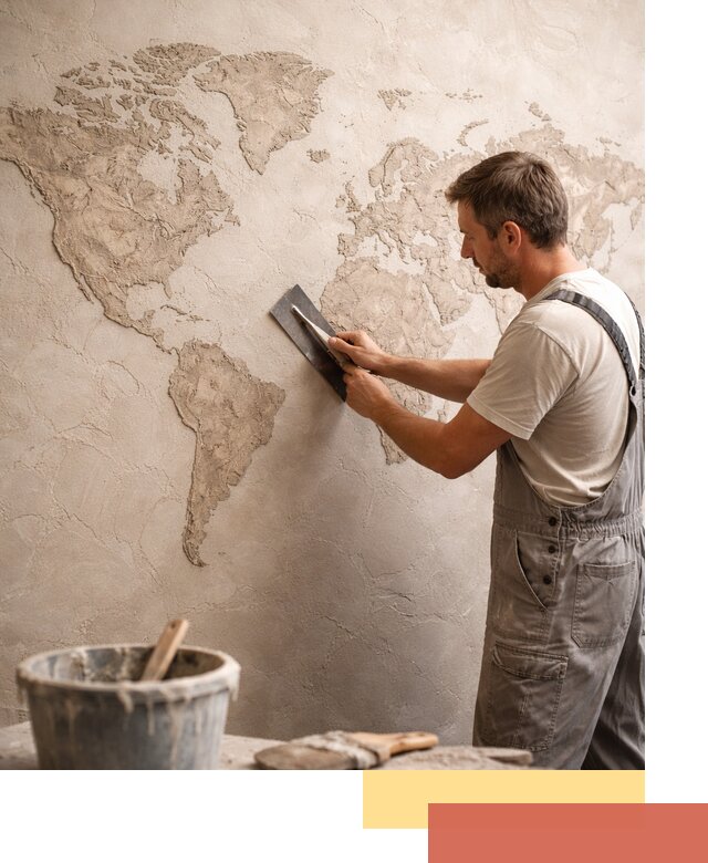 Декоративная штукатурка «Карта мира» под ключ в Стерлитамаке