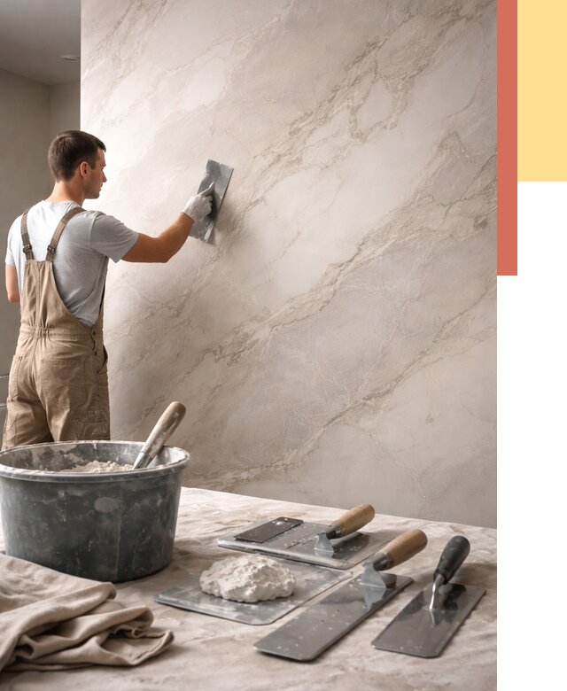 Декоративная штукатурка под мрамор в Стерлитамаке от 2884 руб./м² — быстро и недорого | ОТДЕЛОЧНИК-Стм