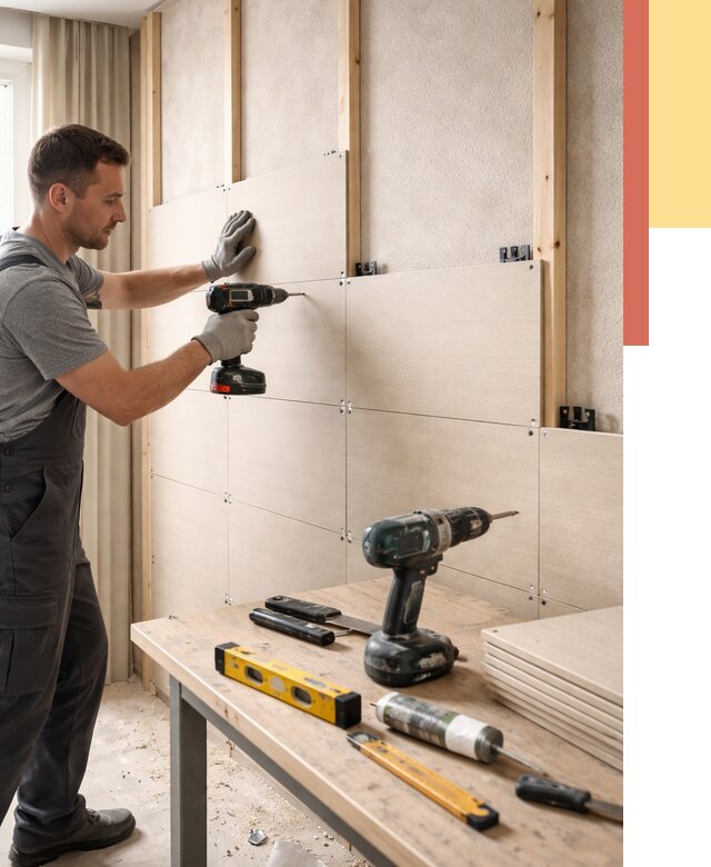 Монтаж МДФ панелей на стены в Стерлитамаке от 1287 руб. под ключ | ОТДЕЛОЧНИК-Стм