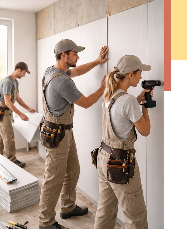 Монтаж ПВХ панелей на стены в Стерлитамаке от 463 руб/м2 — быстро и недорого | ОТДЕЛОЧНИК-Стм