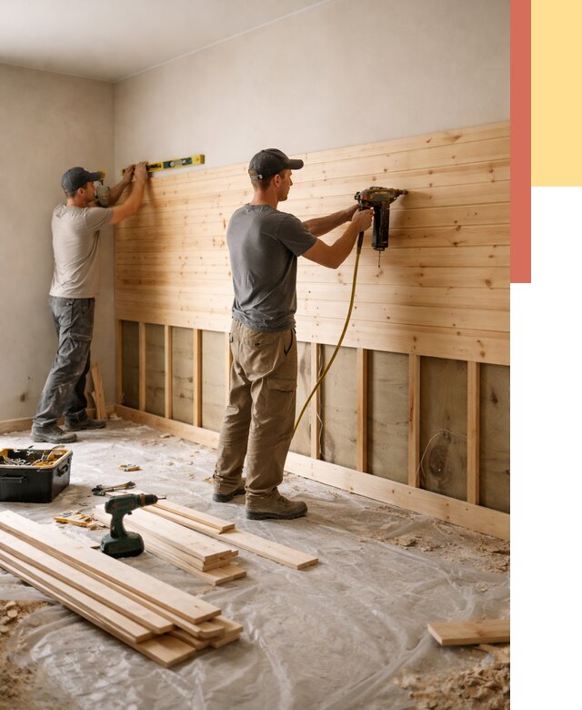 Монтаж деревянной вагонки на стены в Стерлитамаке от 7724 руб. | Услуги монтажа вагонки | ОТДЕЛОЧНИК-Стм