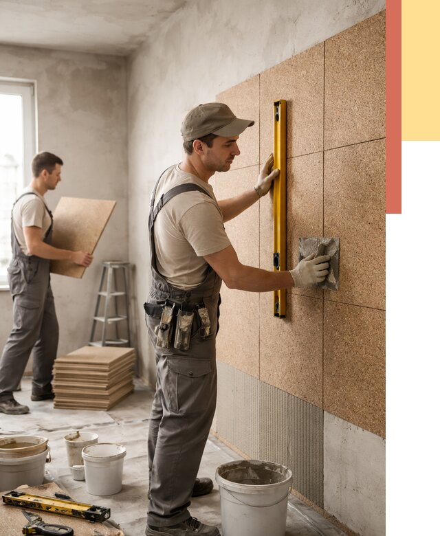 Монтаж пробковых панелей на стены в Стерлитамаке от 3605 руб. — ОТДЕЛОЧНИК-Стм