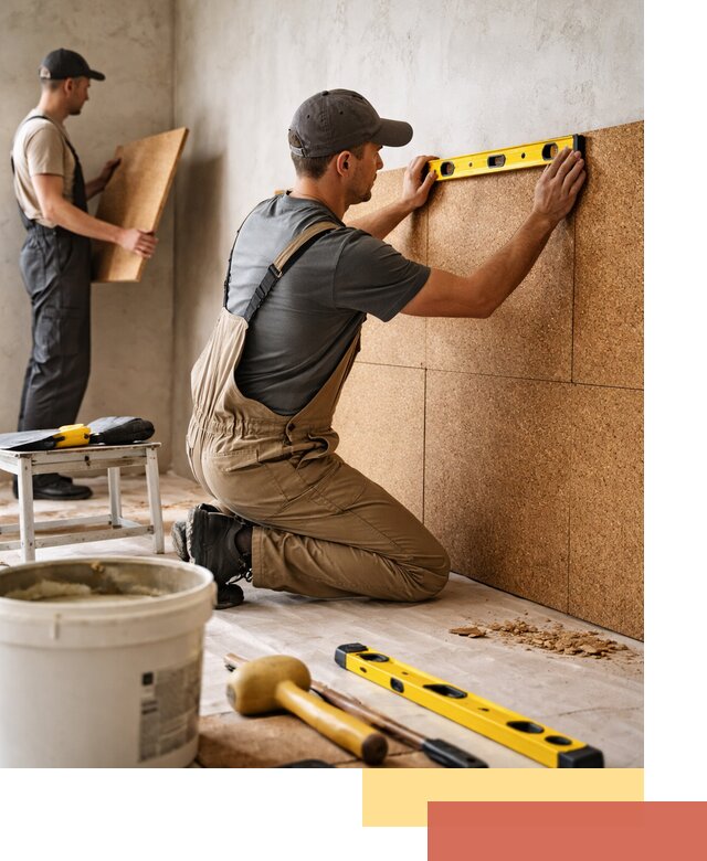 Монтаж пробковых панелей на стены в Стерлитамаке быстро и качественно