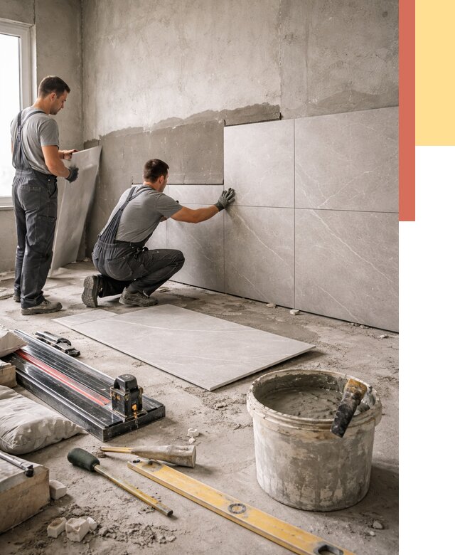 Облицовка стен керамогранитом в Стерлитамаке от 4326 руб./м² — услуги под ключ | ОТДЕЛОЧНИК-Стм