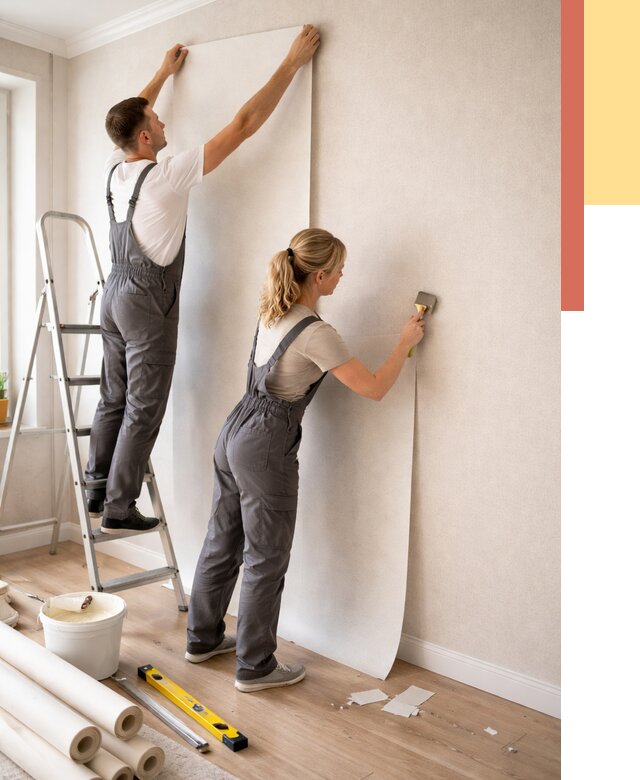 Поклейка флизелиновых обоев в Стерлитамаке от 6179 руб. | Быстро и недорого — ОТДЕЛОЧНИК-Стм