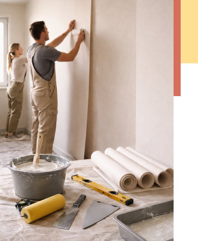 Поклейка бумажных обоев в Стерлитамаке от 5664 руб./м2 — быстро и недорого | ОТДЕЛОЧНИК-Стм