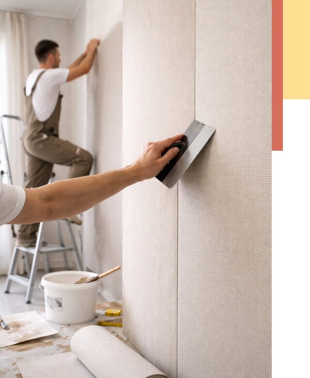 Поклейка текстильных обоев в Стерлитамаке от 4635 руб. под ключ | ОТДЕЛОЧНИК-Стм