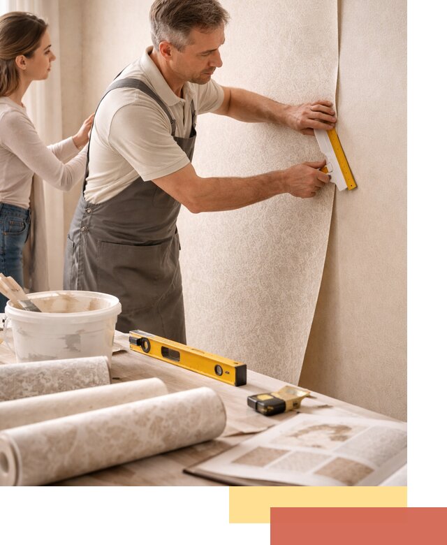 Поклейка обоев с подбором рисунка в Стерлитамаке