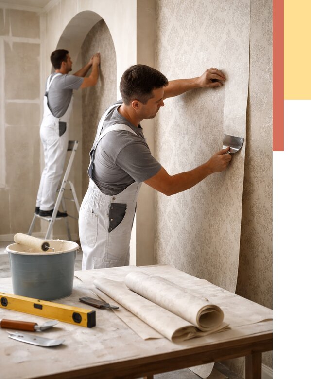 Поклейка обоев на сложные стены в Стерлитамаке от 2884 руб. под ключ | ОТДЕЛОЧНИК-Стм