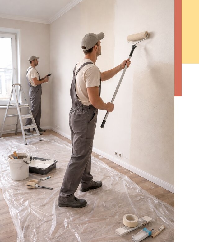 Покраска стен акриловой краской в Стерлитамаке от 3605 руб./м² — быстро и недорого | ОТДЕЛОЧНИК-Стм