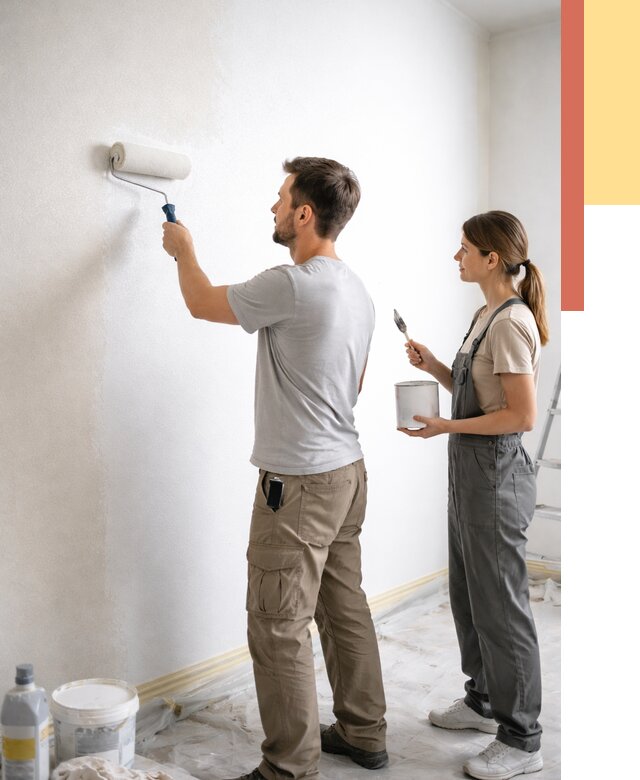 Окраска стен по стеклохолсту в Стерлитамаке от 4635 руб/м² под ключ | ОТДЕЛОЧНИК-Стм