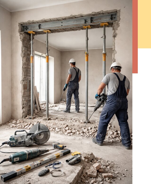 Прорезка проема в стене в Стерлитамаке от 4635 руб. — быстро и недорого | ОТДЕЛОЧНИК-Стм