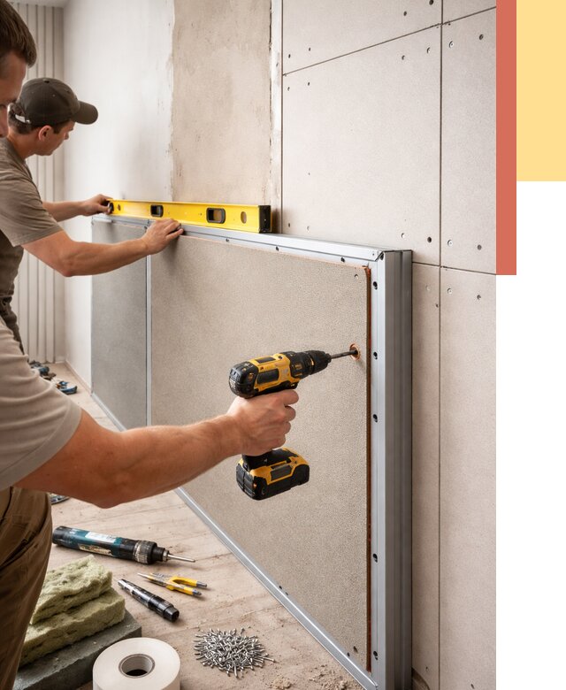 Шумоизоляция стен панелями ЗИПС в Стерлитамаке от 2266 руб./м² под ключ | ОТДЕЛОЧНИК-Стм