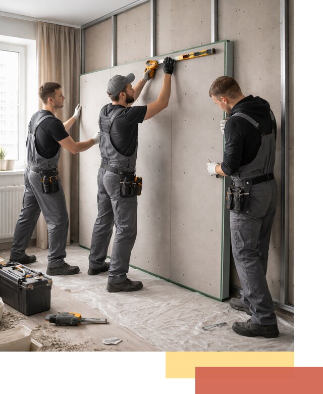 Шумоизоляция стен панелями ЗИПС в Стерлитамаке для жилых и коммерческих помещений