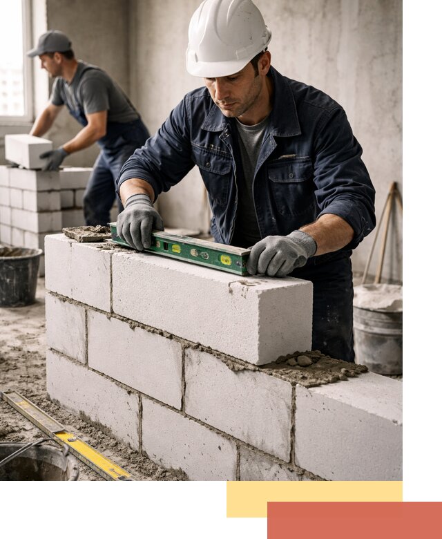 Кладка перегородок из пеноблока под ключ в Стерлитамаке