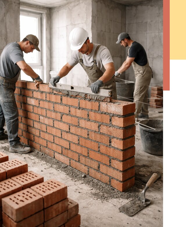 Кладка перегородок из кирпича в Стерлитамаке от 3605 руб. за м² | ОТДЕЛОЧНИК-Стм