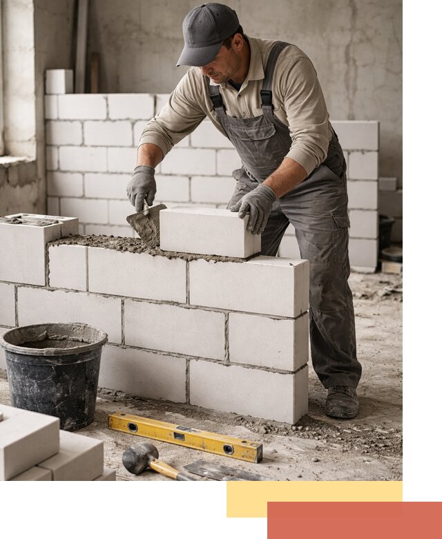 Кладка перегородок из силикатного блока в Стерлитамаке