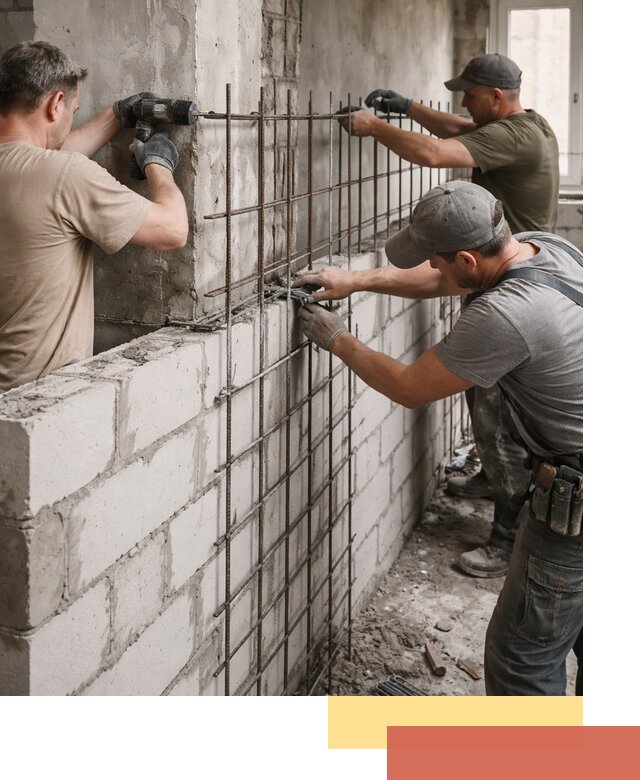 Армирование кладки перегородок в Стерлитамаке профессионально и надёжно