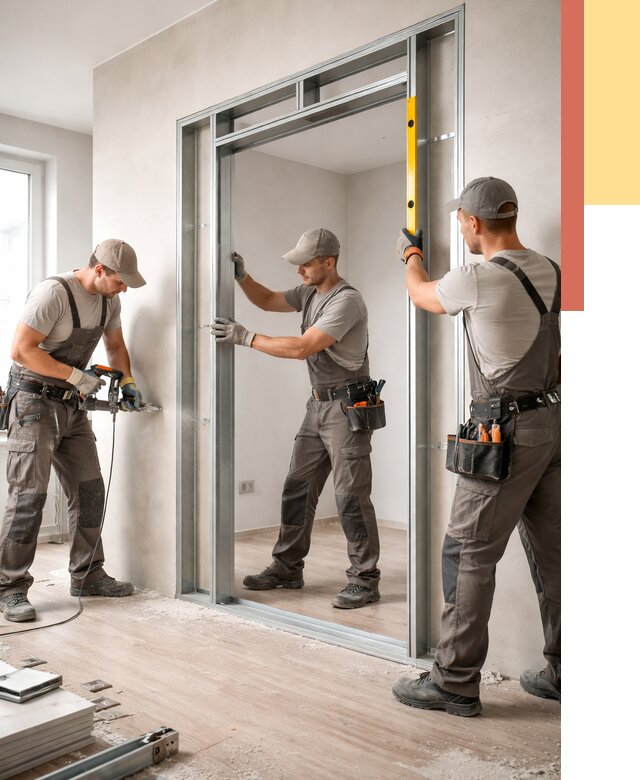 Устройство дверного проема в перегородке в Стерлитамаке от 4635 руб. под ключ | ОТДЕЛОЧНИК-Стм