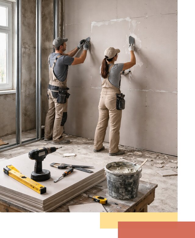 Монтаж двухслойной перегородки из гипсокартона в Стерлитамаке