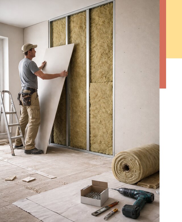 Перегородка из гипсокартона с шумоизоляцией в Стерлитамаке от 3213 руб. | ОТДЕЛОЧНИК-Стм