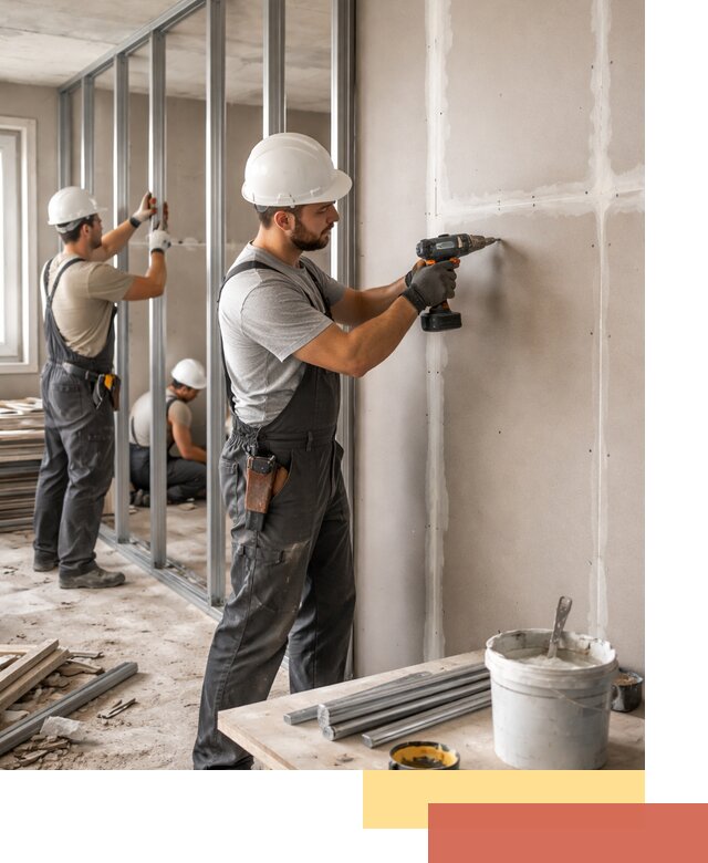 Перегородки из огнестойкого гипсокартона в Стерлитамаке под ключ