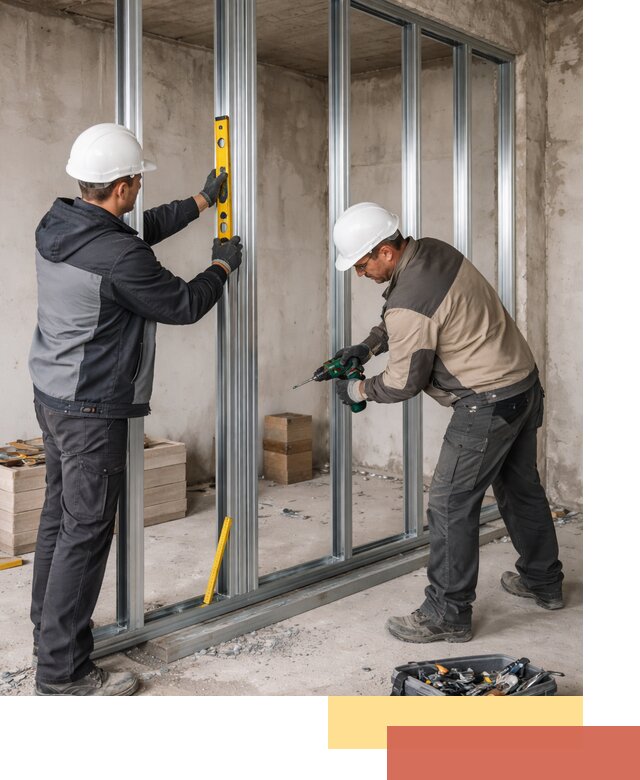 Монтаж каркаса перегородки из профиля в Стерлитамаке