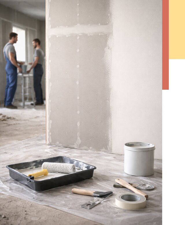 Покраска перегородок из гипсокартона в Стерлитамаке от 4635 руб. под ключ | ОТДЕЛОЧНИК-Стм