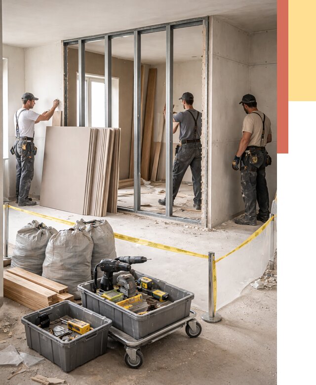 Перенос гипсокартонной перегородки в Стерлитамаке под ключ от 4635 руб. | Демонтаж и монтаж – ОТДЕЛОЧНИК-Стм