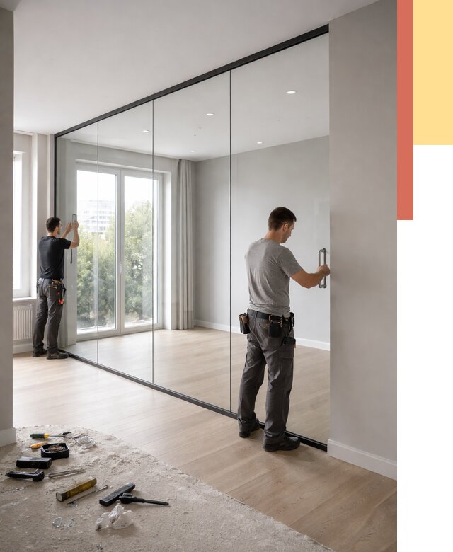 Изготовление стеклянных перегородок в Стерлитамаке от 12719 руб. под ключ | ОТДЕЛОЧНИК-Стм