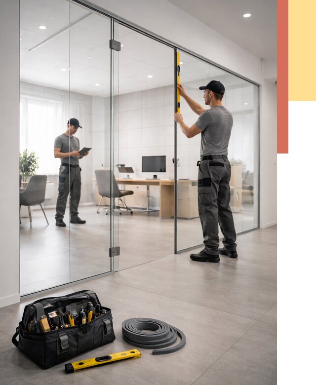 Цельностеклянные перегородки под ключ в Стерлитамаке от 9784 руб. — монтаж и цены | ОТДЕЛОЧНИК-Стм