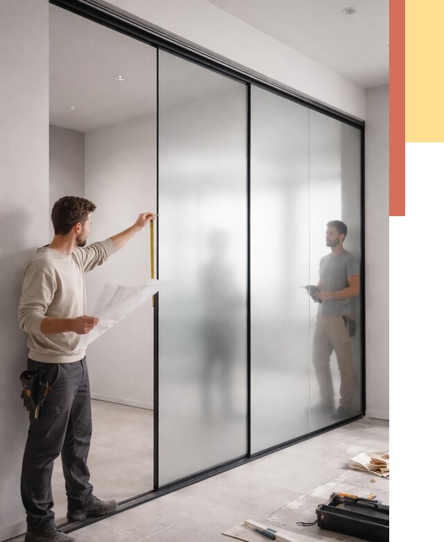 Матовые стеклянные перегородки в Стерлитамаке от 8754 руб. — монтаж и установка | ОТДЕЛОЧНИК-Стм