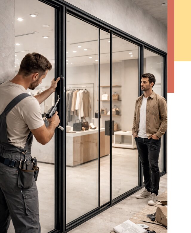 Стеклянные перегородки для магазинов в Стерлитамаке от 8445 руб. под ключ | ОТДЕЛОЧНИК-Стм