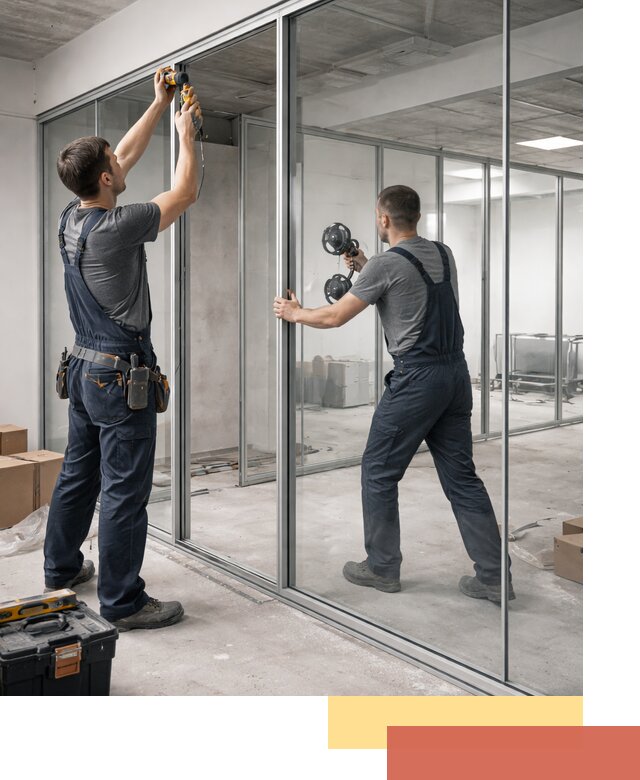 Алюминиевые перегородки со стеклом в Стерлитамаке — изготовление и монтаж