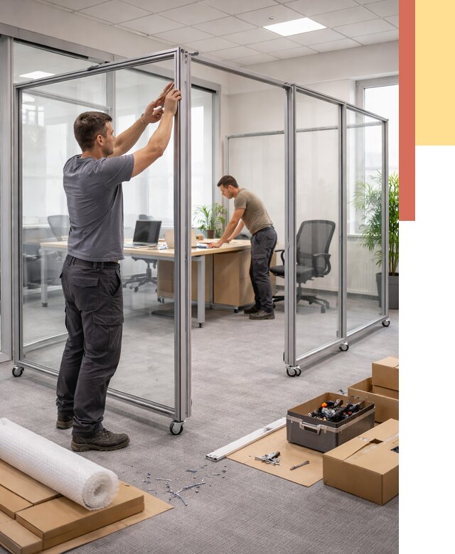 Мобильные офисные перегородки в Стерлитамаке от 12874 руб. — установка под ключ | ОТДЕЛОЧНИК-Стм