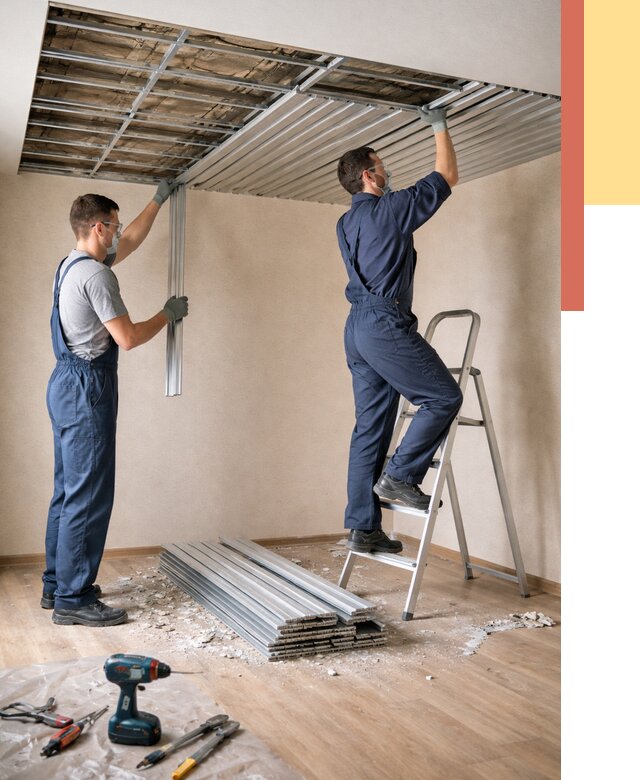 Демонтаж реечного потолка в Стерлитамаке от 4635 руб. быстро и недорого | ОТДЕЛОЧНИК-Стм