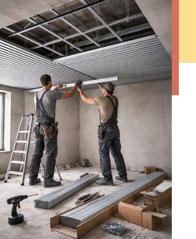 Монтаж реечного потолка в Стерлитамаке от 4635 руб. под ключ | ОТДЕЛОЧНИК-Стм