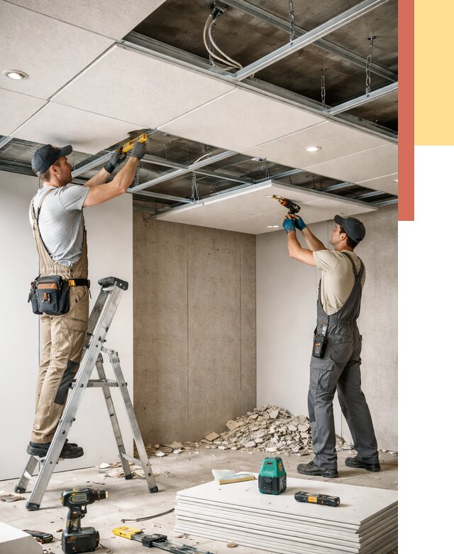 Монтаж акустического потолка в Стерлитамаке от 6694 руб/м2 — быстро и недорого | ОТДЕЛОЧНИК-Стм