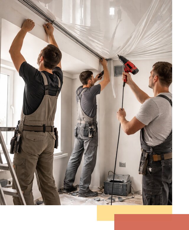 Монтаж глянцевого натяжного потолка в Стерлитамаке быстро и качественно