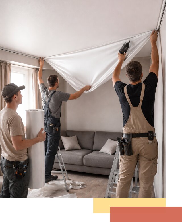 Монтаж сатинового натяжного потолка в Стерлитамаке качественно и быстро