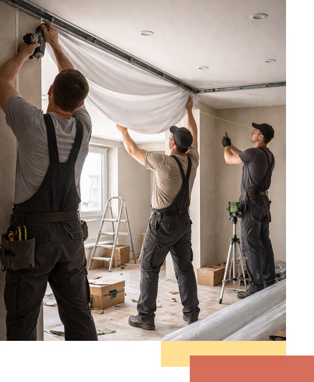 Монтаж парящего натяжного потолка под ключ в Стерлитамаке